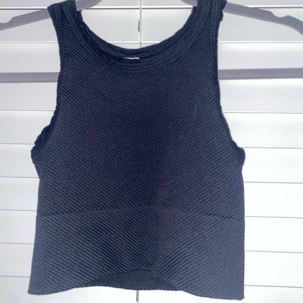 Elegant Black Textured Tank Top